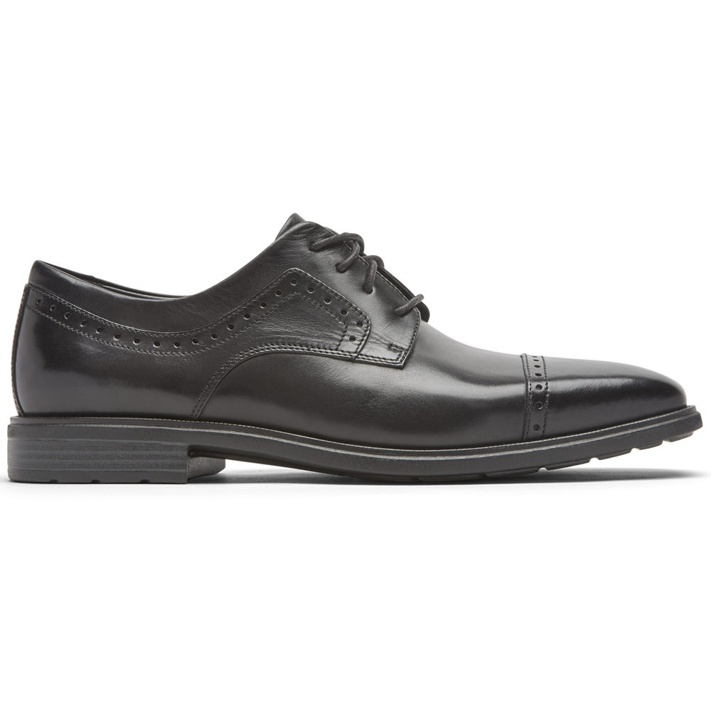 Rockport Mens Oxfords Black - Farrow Cap Toe - UK 218-DMKBZH